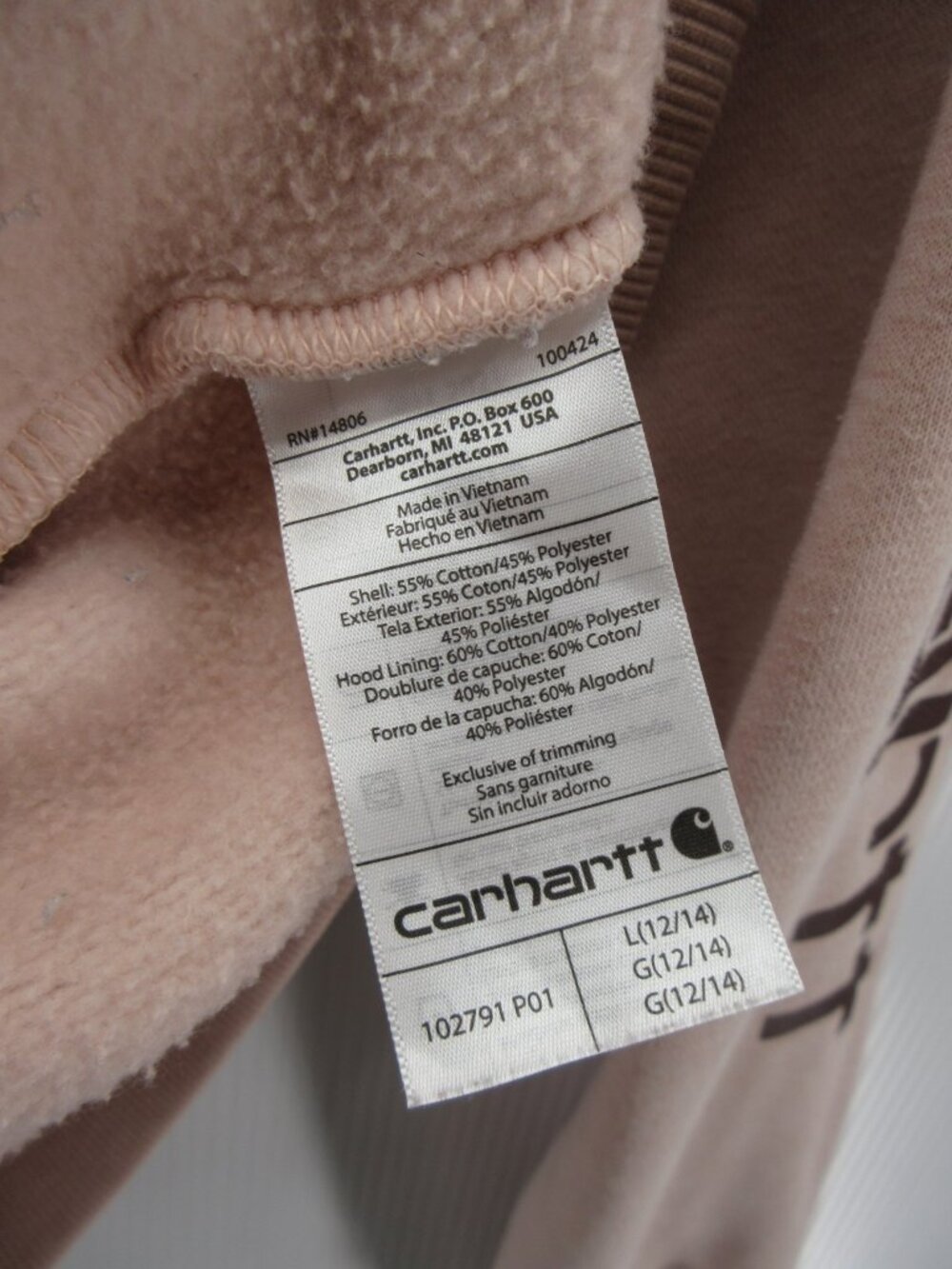 Carhartt Sweatshirt Large Relaxed Fit Hoodie Pullover Athleisure - Picture 11 of 12
